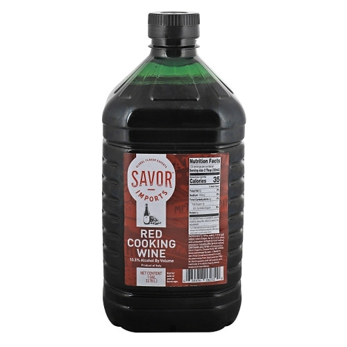 Savor Imports Dry Red Genuine Italian Cooking Wine, 1 Gallon, 4 Per Case